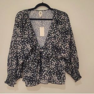 NWT Flawless tie front floral top